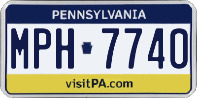 PA license plate MPH7740