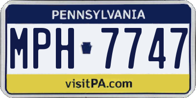 PA license plate MPH7747