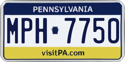 PA license plate MPH7750