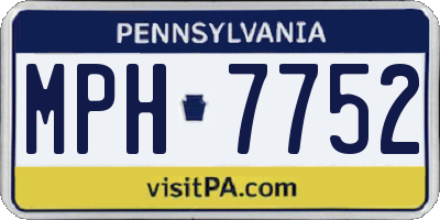 PA license plate MPH7752