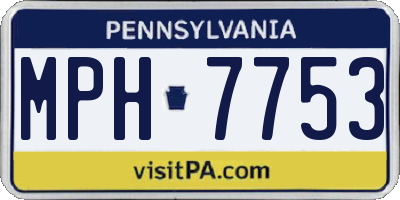 PA license plate MPH7753