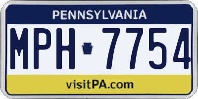 PA license plate MPH7754