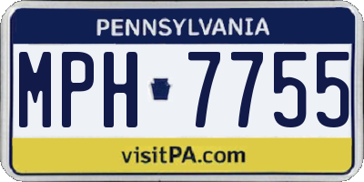 PA license plate MPH7755