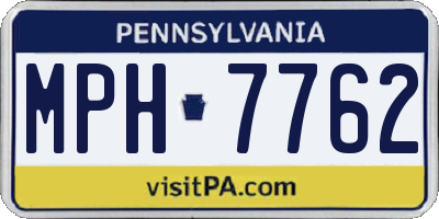 PA license plate MPH7762