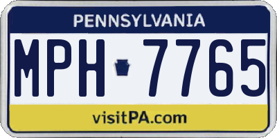 PA license plate MPH7765