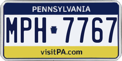 PA license plate MPH7767