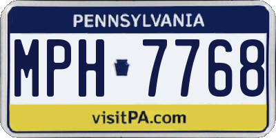 PA license plate MPH7768