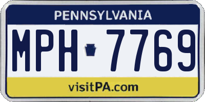 PA license plate MPH7769