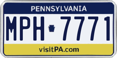 PA license plate MPH7771