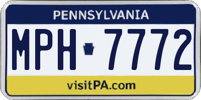 PA license plate MPH7772