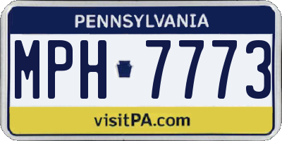 PA license plate MPH7773