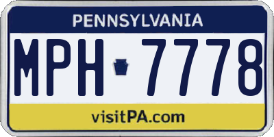 PA license plate MPH7778