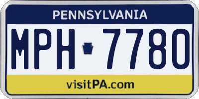 PA license plate MPH7780