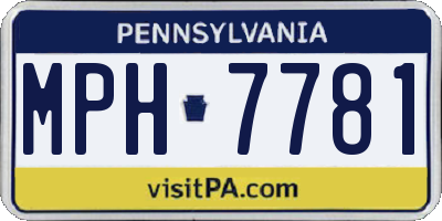 PA license plate MPH7781