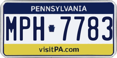 PA license plate MPH7783