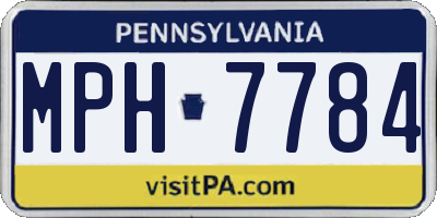 PA license plate MPH7784