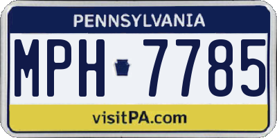 PA license plate MPH7785