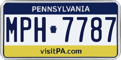 PA license plate MPH7787