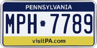 PA license plate MPH7789