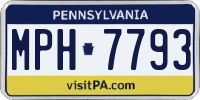 PA license plate MPH7793