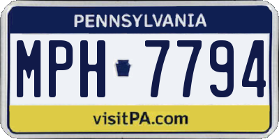 PA license plate MPH7794