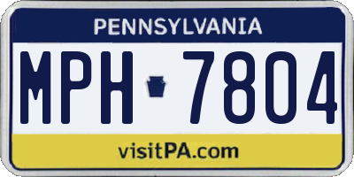 PA license plate MPH7804