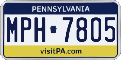 PA license plate MPH7805