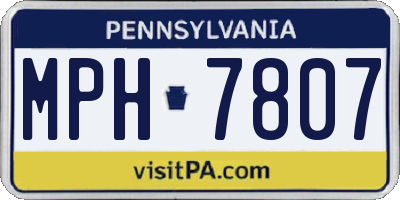 PA license plate MPH7807