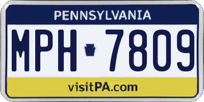PA license plate MPH7809
