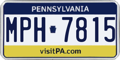 PA license plate MPH7815