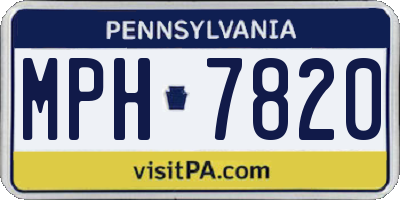 PA license plate MPH7820