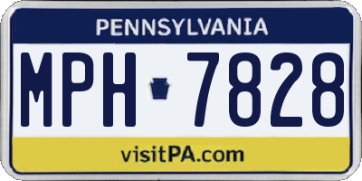 PA license plate MPH7828