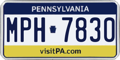PA license plate MPH7830