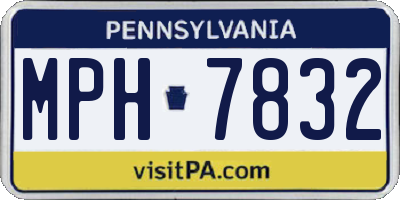 PA license plate MPH7832
