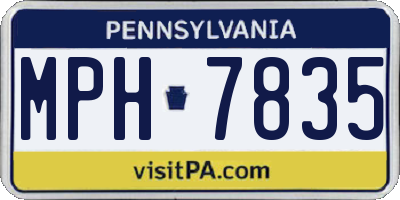 PA license plate MPH7835
