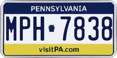 PA license plate MPH7838
