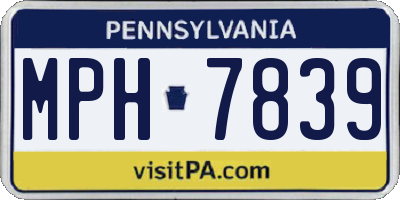 PA license plate MPH7839
