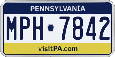PA license plate MPH7842
