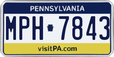 PA license plate MPH7843