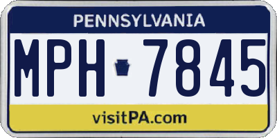 PA license plate MPH7845