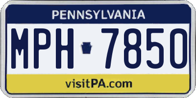 PA license plate MPH7850