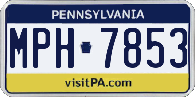 PA license plate MPH7853