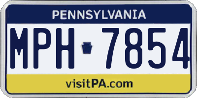 PA license plate MPH7854