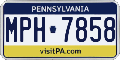 PA license plate MPH7858