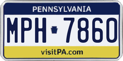 PA license plate MPH7860