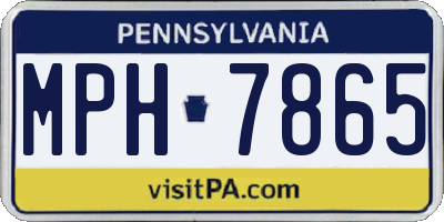 PA license plate MPH7865