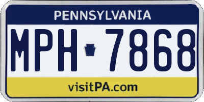 PA license plate MPH7868
