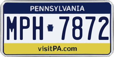 PA license plate MPH7872