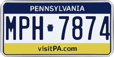 PA license plate MPH7874