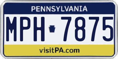 PA license plate MPH7875